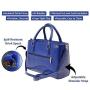 Blue PU leather top handle Outdoors Carry Wine  Beach Tote hand Bag With Insulated Picnic Cooler pouch