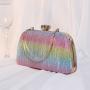 Popular glitter gradient clutch purse chain crossbody bag evening bags handbag gold shiny clutch bag for ladies