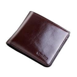 OEM020 New Brand Waterproof Vintage Men Wallet Oil Wax PU Leather Short Zipper Coins Purse Wallet For Men ID Credit Card Holders