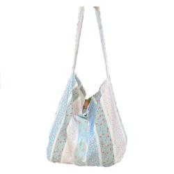 ZWY093 New Striped Flower Cotton Shoulder Bag Wholesale Fashion Girls Crossbody Bag Travel Work Picnic Vacation Shoulder Bag