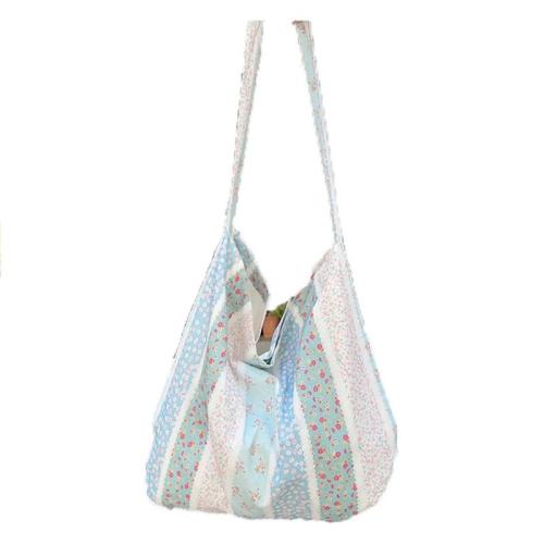 ZWY093 New Striped Flower Cotton Shoulder Bag Wholesale Fashion Girls Crossbody Bag Travel Work Picnic Vacation Shoulder Bag