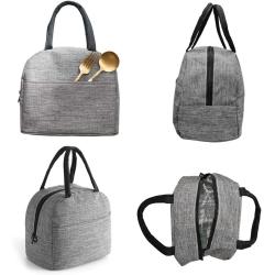 Gelory Simple Style Durable Insulated Leakproof Thermal Tote Lunch Bag For School Office Outside Picnic Polyester Lunch Bags