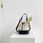 Bag female  2021 summer Korean edition fashion trend skew cross bag personality spliced canvas hand-held bucket bag