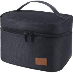 Gelory Black Insulated Cooler Bags Thermal Lunch Bags Work Office Picnic Bento Box LunchBag for Food Containers