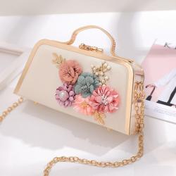 New Versatile One Shoulder Crossbody High Portable Small Square Dinner Bag Women's Flower Chain Small Bag Luxury Shoulder Bag