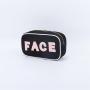 Keymay New Design Multi-color Personalized Letter Patches Canvas Makeup Bag Canvas Cosmetic Bag with Zipper Canvas Pouch Bag