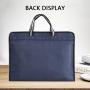 ZR907 Unisex Business Luxury Briefcase Soft Faced Zipper Dark Blue Oxford Office Handbag Laptop Bag Woven Document Custom logo