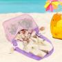 Wholesale New Zip Up Large Capacity Beach Toy Shell Bags Adjustable Carrying Straps Mesh Tote Bags
