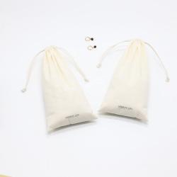 Eco Friendly Natural Cotton Pouch Cloth Packaging Drawstring Gift Organic Muslin Cotton Shopping Dust Bag With Cotton String