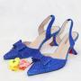 Luxury rainbow pointy bow high heeled sandals ladies pumps stiletto women rhinestone designers heeled sandals with handbag