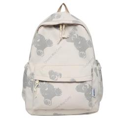 HR034 Korean Version Sen Series Girls Bag Nylon Waterproof Printed Campus Backpack Tourism Colorful Bear Interior Patch Bag