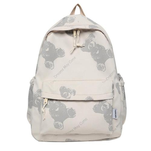 HR034 Korean Version Sen Series Girls Bag Nylon Waterproof Printed Campus Backpack Tourism Colorful Bear Interior Patch Bag