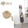 OEM Sac A Main En Rotin Bolsos De Paja Natural Handmade Round Women Rattan Summer Beach Woven Tote Shoulder Bags Bali Indonesia