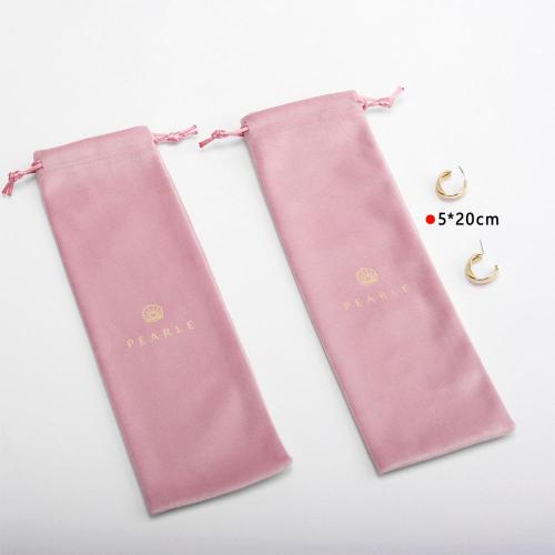 Wholesale Custom Logo Print Design Velvet Drawstring Bags Travel Makeup  Jewelry Gift Dust Pouch