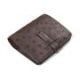 New Design Custom Luxury Ostrich Leather Coin Purse Durable Men Bifold Wallet Business Ostrich Skin Small Card Wallet