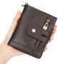 Anti Theft Men Card Holder Wallet Double Zipper luxury Mens Bags Cowhide Multifunctional Cartera De Hombre