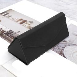 HR241 Leather Triangle Glasses Storage Packaging Box Folding Fashion Sunglasses Ink Glasses Box High grade Folding Handmade Box
