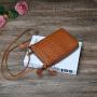 Hand Woven Genuine Leather Phone Pouch Bag Shoulder Bag for Women