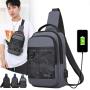 2022 Teenagers Boys Sacoche Homme Walking Sport Fashion Unique Usb Charging Sling Shoulder Chest Bag With Logo