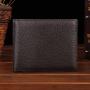 Men's Classic Head Layer Cowhide Genuine Leather Litchi Pattern Wallet