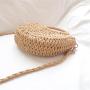 OEM372 Handmade Half-Round Rattan Woven Straw Bag Summer Women Messenger Crossbody Bags Girls Lady Small Beach Handbag