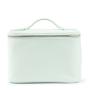 Stock Mint PU Handle Train Case Toiletry Bag With Mesh Pockets Make Up Tools Jewelry Women Bulk Cosmetic Bags