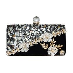New arrival elegant clutch bag purse woman handbag wedding bride clutches velvet handmade flower evening bags for lady