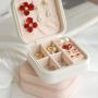 KBW592 Hot Fashion Portable Jewelry Box Ring Earring Organizer PU Zipper Flip Cover Travel Jewelry Box Customized