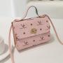 New Product fashion printing small square bag 2024 new ladies handbag pu leather women female crossbody shoulder bag