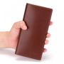 KHF037 2023 Hot Selling Long PU Leather Wallet Men's Card Bag Lychee Pattern Multi Card Driver's License Leather Case ID Bag