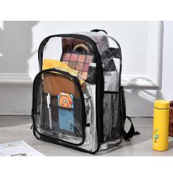 KBW974  Custom Clear Backpack for Kids Heavy Duty PVC Transparent with Solid Pattern Travel Organizer Student School Bag