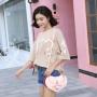 Custom pink heart angel white wings PU cute decorative women's bag Portable zipper shoulder niche design plus logo Tote bag
