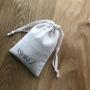 8 ounces White Canvas Cotton Drawstring Bag With Custom Logo Jewelry Pouch