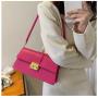 Foreign female  autumn and winter new stone grain shoulder  Korean version of fashion simple locking underarm bag female