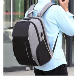 ZWY225 Fashion Casual Outdoor USB Shoulder Bag Men Daily Password Lock Anti-theft Backpack Oxford Wearable Multi-pocket Bag