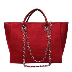 ZWY213 New Wholesale Ladies Chain Bucket Bag Canvas Daily Business Work Travel Tote Bag Simple Fashion Shopping Shoulder Bag
