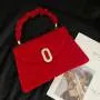 ZR327 2023 New Premium Women's Red Velvet Wedding Handbag with Diamond Bridal Bag Wedding Party Bag