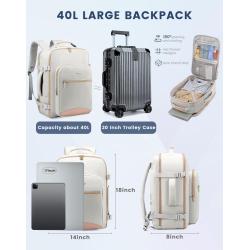 LOVEVOOK 2023 multifunctional large 40L 4pc carry on flight approved weekender bags fashion travel school women laptop backpack