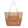LX072 Mesh Beach Tote Bag for Women Summer Travel Mesh Beach Bag for Beach Vacation Swimming Family Travel Essentials