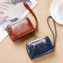 2024 new card purse pu leather ladies buckle coin purse 4 inch zipper wallet clip bag clutch bag