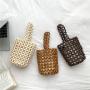 Wholesale Ladies Hand Bags Fashion Women's Purses And Handbags Wooden Bead Handbag Pearls Mini Hand Knitted Bucket Bag