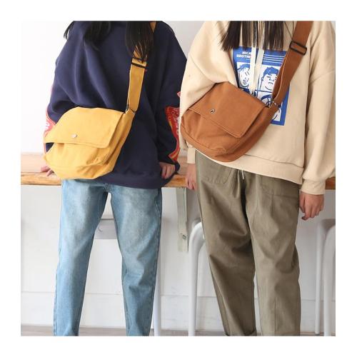 Gelory Korean pure color shoulder bag literary small fresh large capacity canvas diagonal bag cross body bag women
