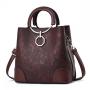 2024 wholesale High Quality glossy women's bags one shoulder crossbody woman PU leather handbags with flower pendant