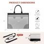 LOVEVOOK 15.6 In Canvas PU Leather Work Bag 2pc/set Waterproof Briefcase Laptop Office Work Tote Shoulder Handbag Bag for Women