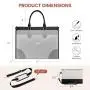 LOVEVOOK 15.6 In Canvas PU Leather Work Bag 2pc/set Waterproof Briefcase Laptop Office Work Tote Shoulder Handbag Bag for Women