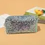 Small Luxury Private Label Fancy Pvc Confetti Glitter Canvas Tote Makeup Case Travel Cosmetic Bags For Woman