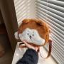 custom animal shape Cartoon cute little squirrel plush bag furry girl doll doll bag shoulder crossbody bag