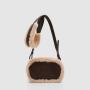 2024 New Trendy Women's Large Pu Leather And Faux Fur Plush Fluffy Soft Handbags Simple Cute Square Crossbody Bags