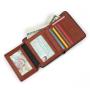 NEW Man Casual Short Trifold Wallet Vintage Slim cow leather wallet for men credit card holder multi-function wallet with zipper