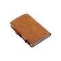Designer Leather Metal Card Holder RFID Aluminum Wallet Business Leather Pop Up Credit Card Holder Wallet